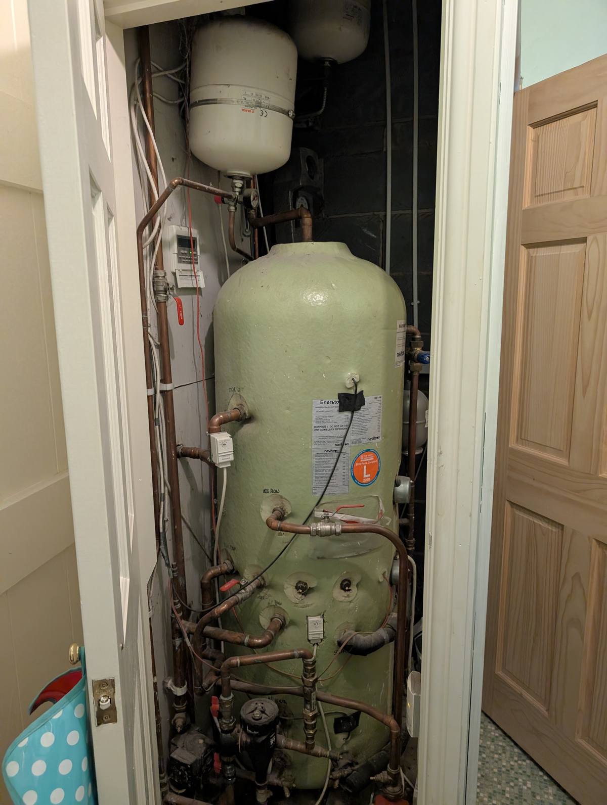 Before - old thermal store boiler system Oswestry