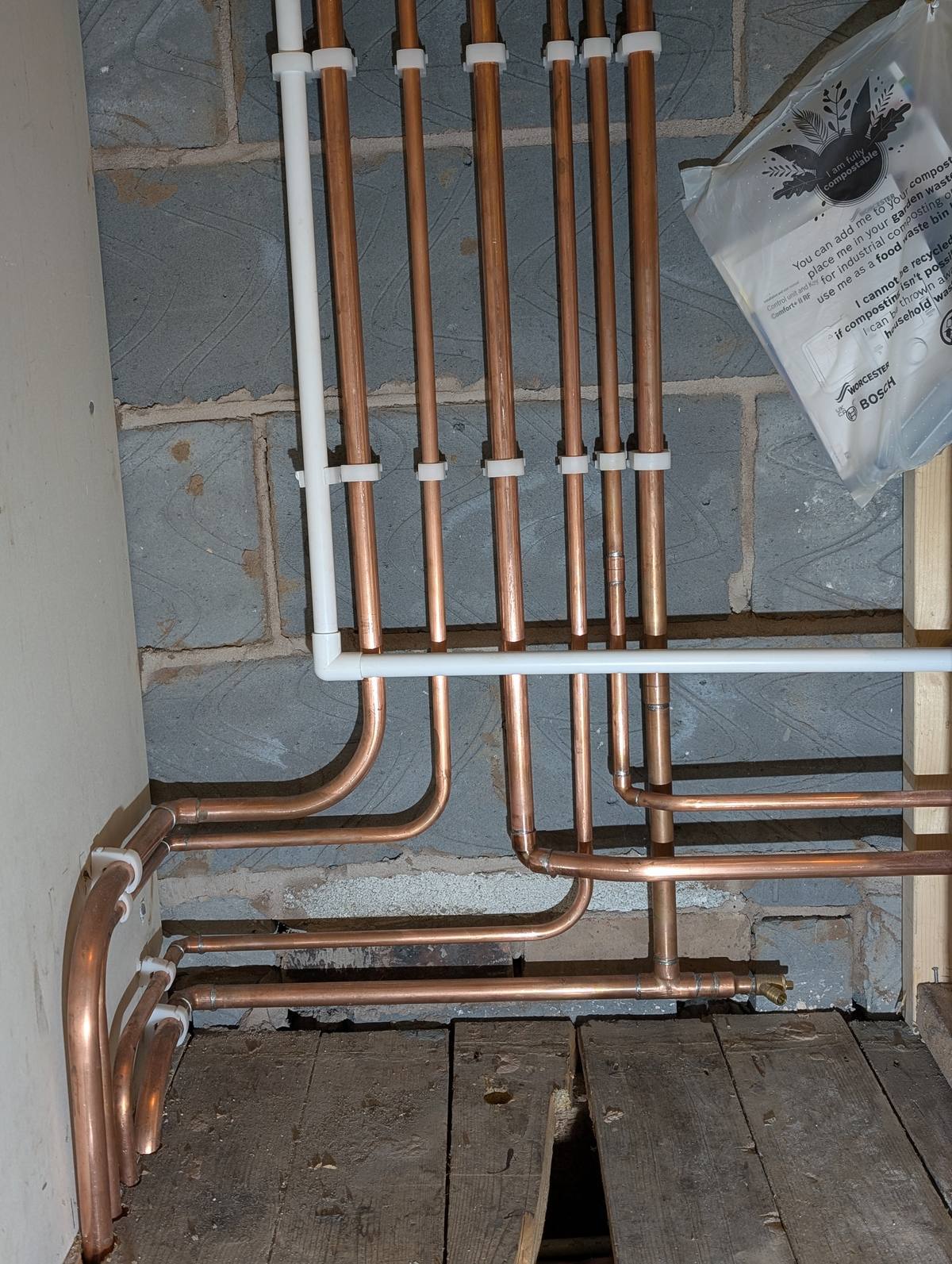 Copper pipework installation central heating Oswestry