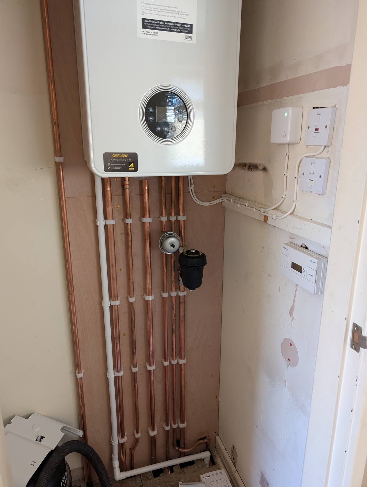 After - new combi boiler installation Wrexham