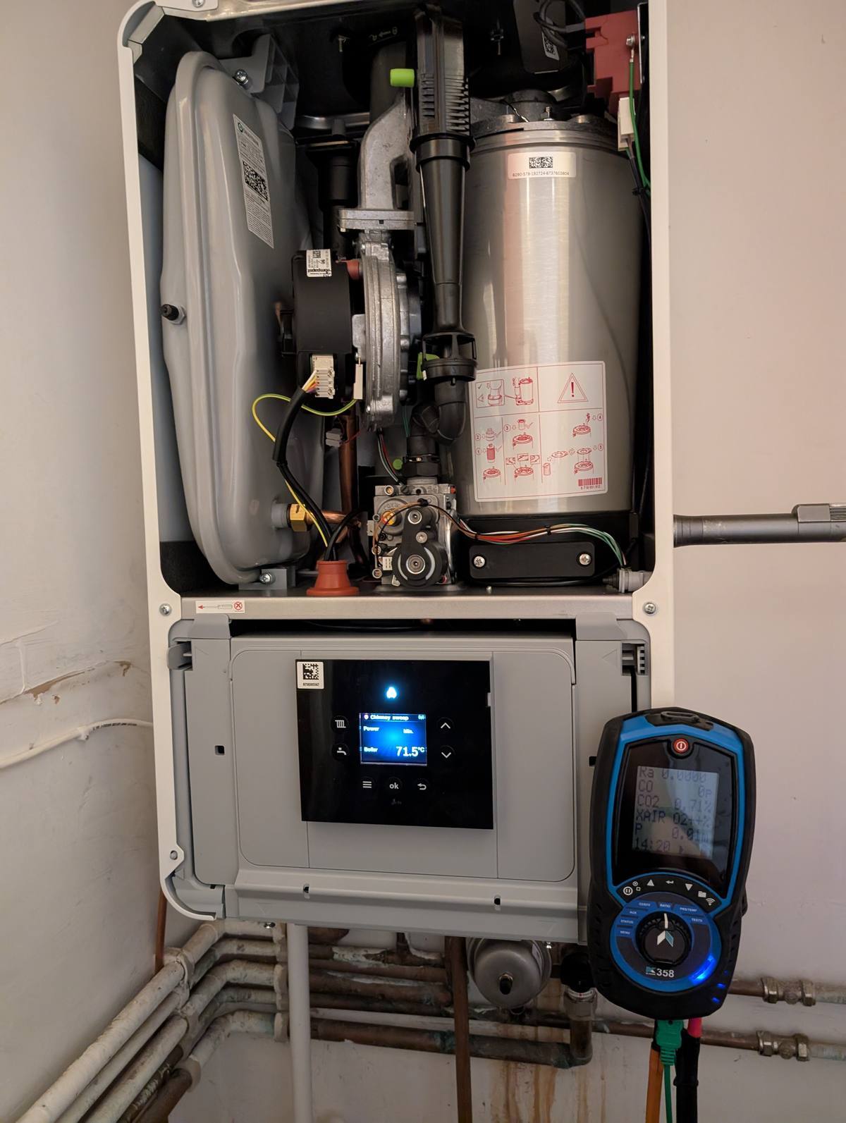 Gas boiler service and flue gas analysis Wrexham